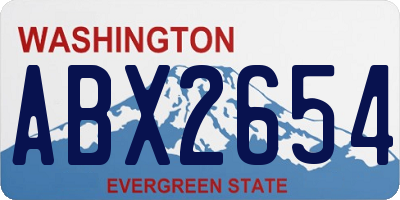 WA license plate ABX2654