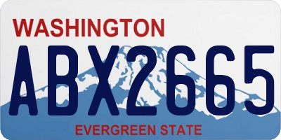 WA license plate ABX2665