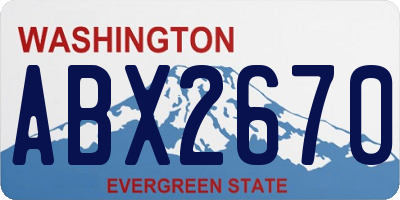 WA license plate ABX2670
