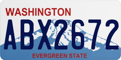 WA license plate ABX2672