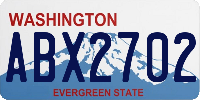 WA license plate ABX2702