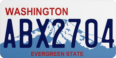 WA license plate ABX2704