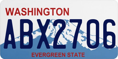 WA license plate ABX2706