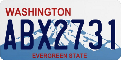 WA license plate ABX2731