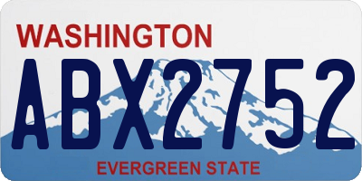 WA license plate ABX2752