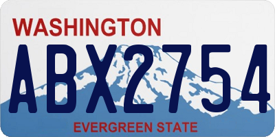 WA license plate ABX2754