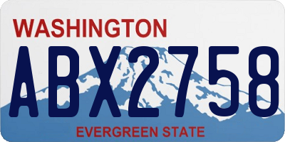 WA license plate ABX2758
