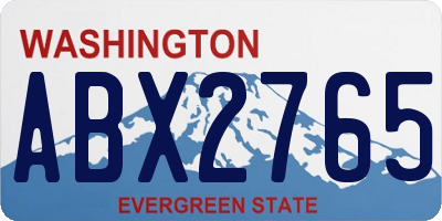 WA license plate ABX2765