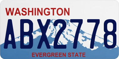 WA license plate ABX2778