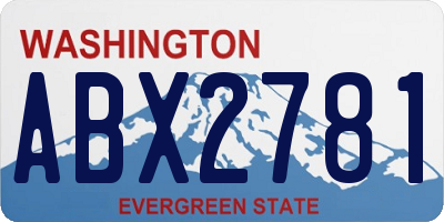 WA license plate ABX2781