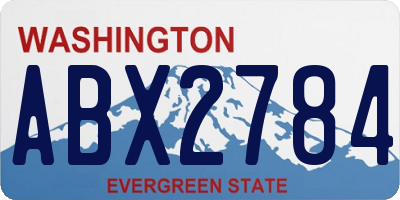 WA license plate ABX2784