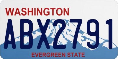 WA license plate ABX2791