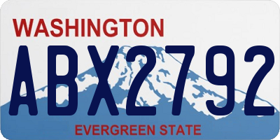 WA license plate ABX2792