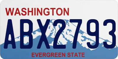 WA license plate ABX2793