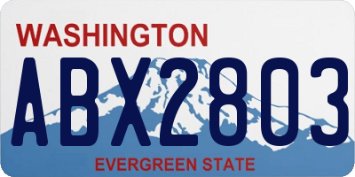 WA license plate ABX2803