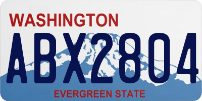 WA license plate ABX2804