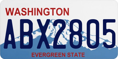 WA license plate ABX2805
