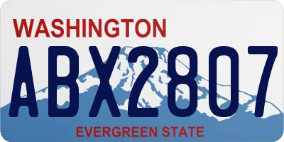 WA license plate ABX2807