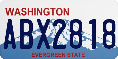 WA license plate ABX2818