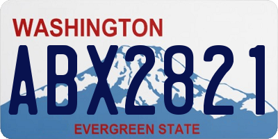 WA license plate ABX2821
