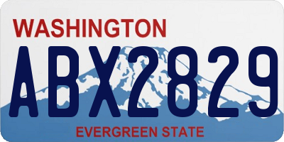 WA license plate ABX2829