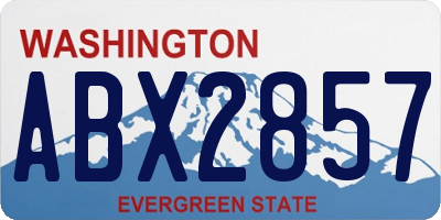 WA license plate ABX2857