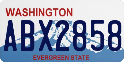 WA license plate ABX2858