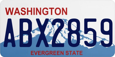 WA license plate ABX2859