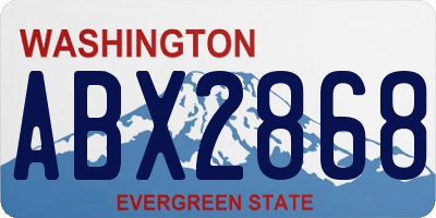 WA license plate ABX2868