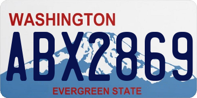 WA license plate ABX2869