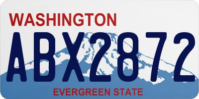 WA license plate ABX2872