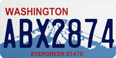 WA license plate ABX2874