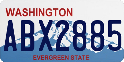 WA license plate ABX2885