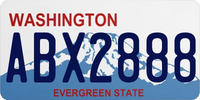 WA license plate ABX2888