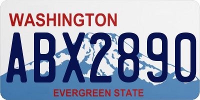 WA license plate ABX2890