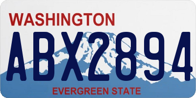 WA license plate ABX2894