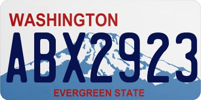 WA license plate ABX2923