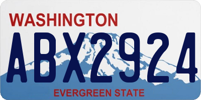 WA license plate ABX2924