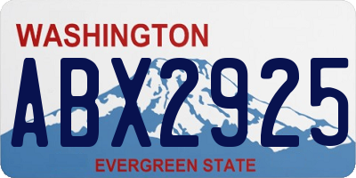 WA license plate ABX2925