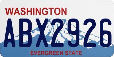 WA license plate ABX2926