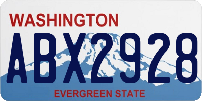 WA license plate ABX2928