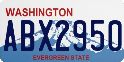 WA license plate ABX2950