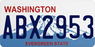 WA license plate ABX2953