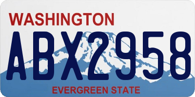 WA license plate ABX2958