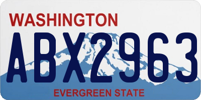 WA license plate ABX2963