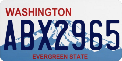 WA license plate ABX2965