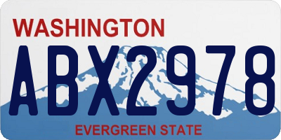 WA license plate ABX2978