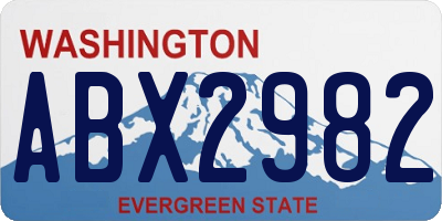 WA license plate ABX2982