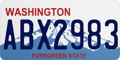 WA license plate ABX2983