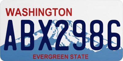 WA license plate ABX2986